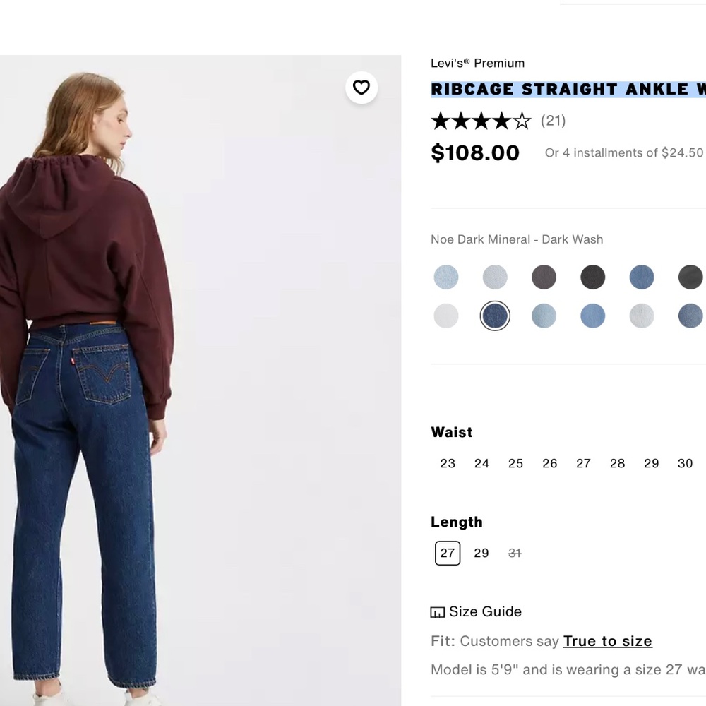 RIBCAGE STRAIGHT ANKLE WOMEN'S JEANS